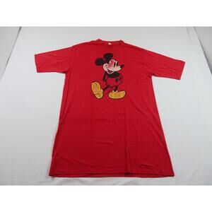 Mickey Mouse Sleeper Shirt Gown Length Red Sz XL-2XL? 1980s